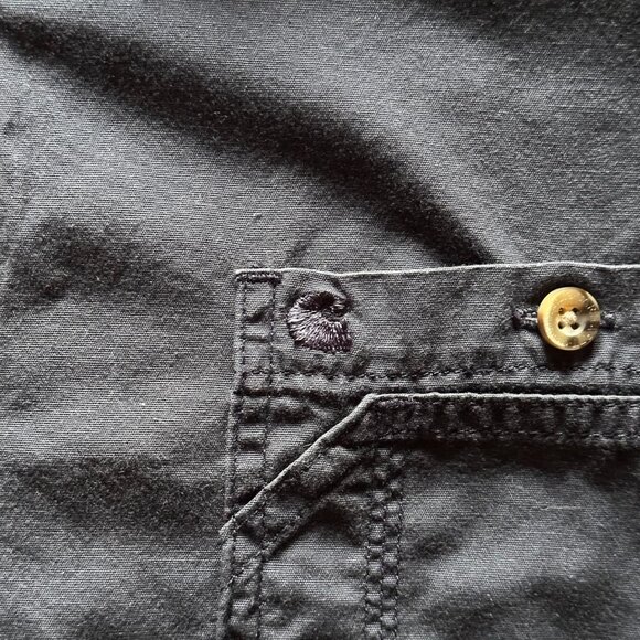 carhartt navy boxy button-up shirt - Picture 2 of 4